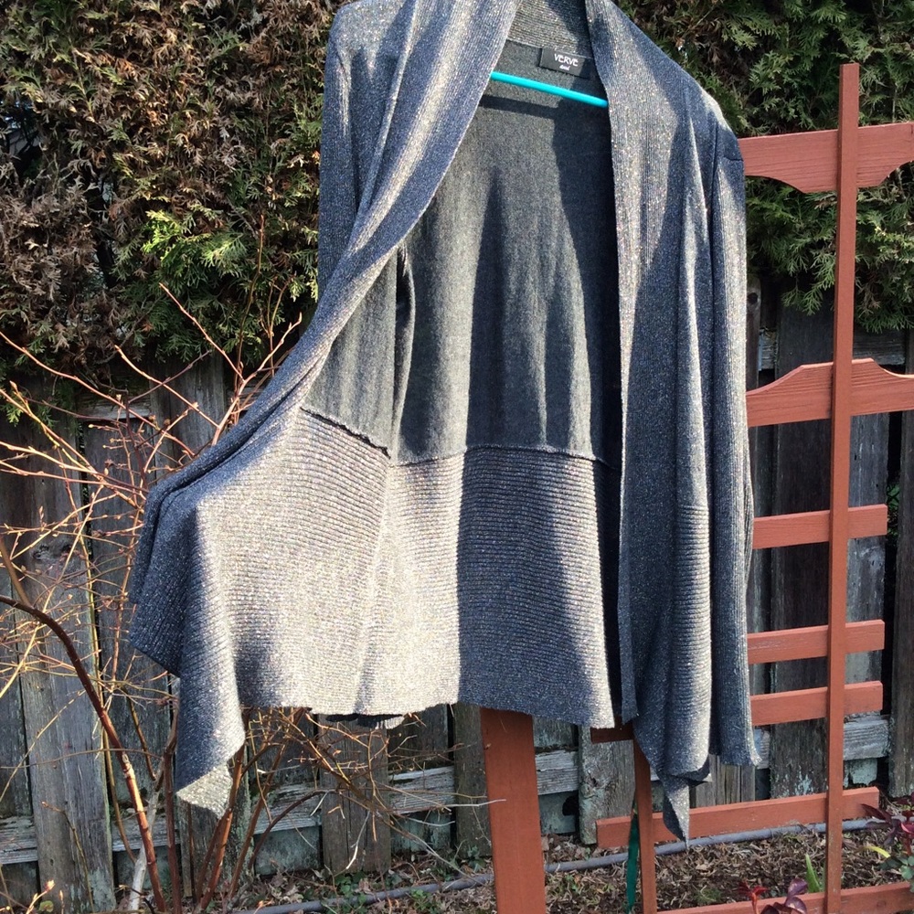 Verve ami open cardigan sweater glitter infused - Picture 5 of 7